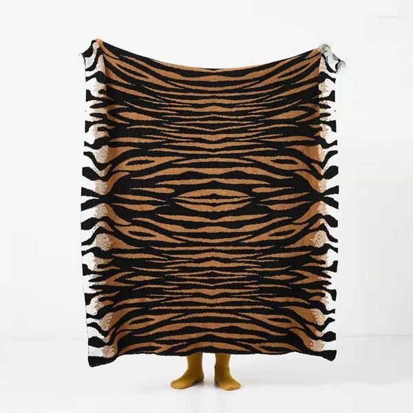 Couvertures doux tigre rayure velours tissu tricoté jeter couverture canapé chaise lit couverture chaud confortable couvre-lit décor à la maison Textile