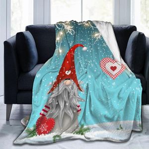 Dekens zachte warme flanel deken traditionele Scandinavische kerstmis tomte reis draagbare winterworp dunne bedbank