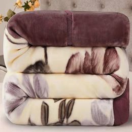 Mantas Edredón de invierno suave Manta para cama Impreso Raschel Mink Throw Twin Full Queen Size Doble esponjoso Warm Fat Thickened 230802