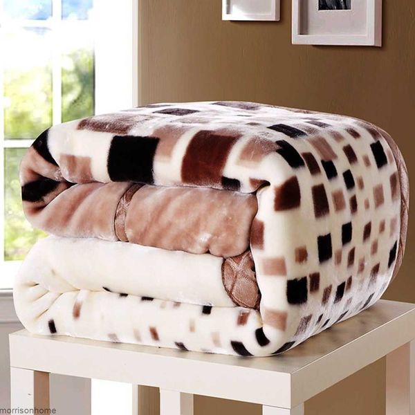 Mantas Edredón de invierno suave Manta Estampado Raschel Mink Throw Twin Queen Size Single Cama doble Mullido Cálido Mantas gruesas gruesas {categoría}