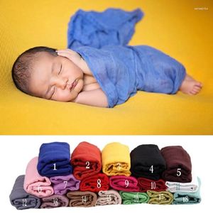 Couvertures solides, serviettes d'emballage, accessoires de photographie, fond de bébé, châle, sac de couchage pour bébé fille
