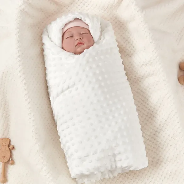 Couvertures Couverture de haricots en velours de cristal de couleur unie, double couche, super douce, couette de câlin pour bébé