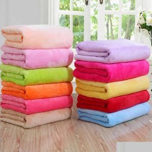 Dekens vaste kleur duurzame winter zachte warm fleece flanel deken rec dubbele zijde voor kantoor huis drop levering tuin textiel textiel