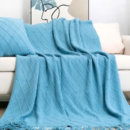 Couvertures de couleur unie, couverture de canapé, queue de lit, été, laine fine, sieste, climatisation, blanc