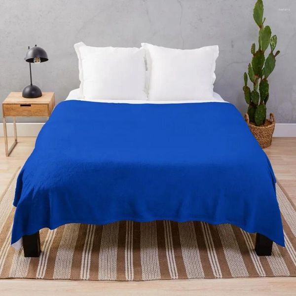 Couvertures Couleur bleu cobalt profond solide par Drifti Thrown Couverture Sofa décoratif de voyage polyvalent