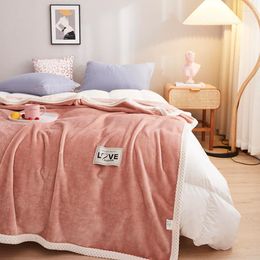 Couvertures solide chaud épaissir lait velours pour lits hiver thermique couette couvre-lit sur le lit maison canapé couverture couverture jeter