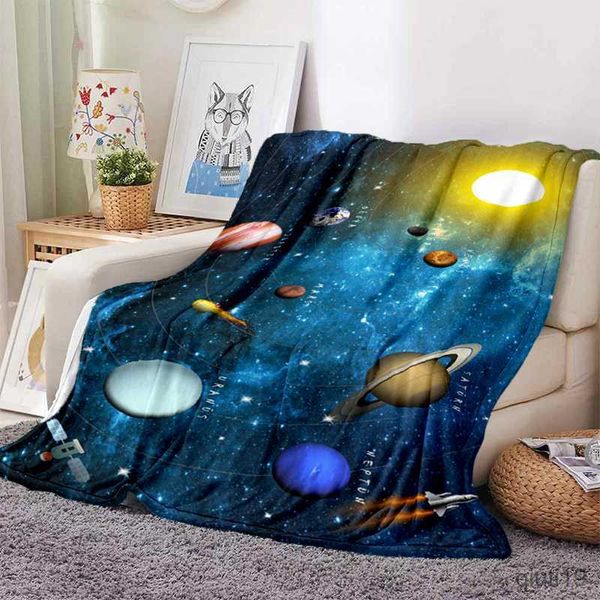 Couvertures Space Room Galaxy Stars Couverture Couvre-lit Ultra Léger Doux En Peluche Flanelle Jeter Couverture pour Canapé Lit Canapé Bureau Meilleur Cadeau R230819