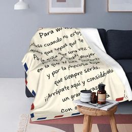 Dekens Spaanse brief van moeder aan dochter Velvet herfst/winter draagbare super zachte worp deken voor bedkamer voor bedden
