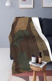 Dekens Splintertarn Duitse Camouflage Fuzzy Deken Leger Militaire Camo Aangepaste Gooi voor Bed Slaapbank Tapijt StukDekens Bla7659860