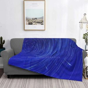 Dekens Star Trails en Perseidy Creative Design Light Dunne zacht flanellen Deken Samenvatting Art Surface Blue Modern Bright Effect