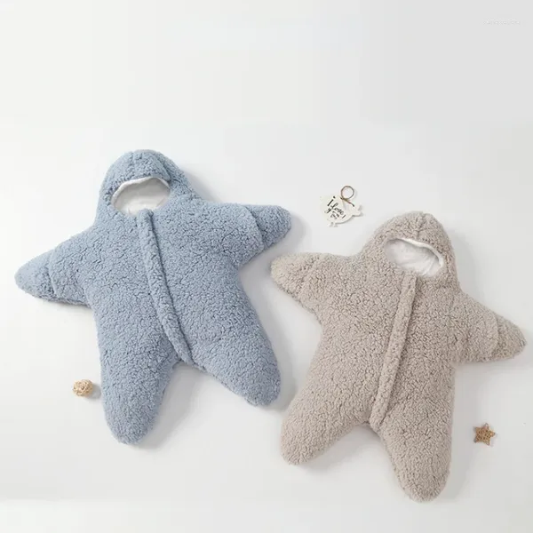 Mantas Starfish Saco de dormir Nacidos de 0 para bebés Felpa Swaddle Bebé Pañal Engrosamiento Invierno Cálido Ropa de dormir Ropa de abrigo Ropa