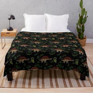 Dekens Stegosaurus Forest Leopard Print Bed Boho Vintage Style Throw Deken