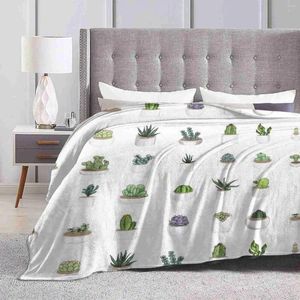 Couvertures succulentes Design créatif léger mince couverture de flanelle douce plante Nature succulente cactus cactus intérieur aloès planificateur organisateur