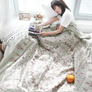 Couvertures été refroidissement enfants adultes coton gaze mousseline couverture de voyage avion doux sieste couverture pour canapé-lit qulit décor à la maison