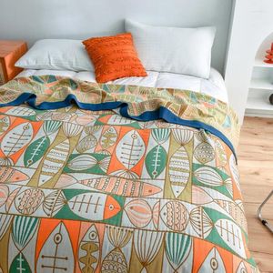 Dekens Zomerkoeling Geometrisch Katoenen Gaas Gooi Deken Warm Zacht Dutje Quilt Airconditioning Plaid Beddengoed Sprei Woondecoratie