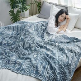 Couvertures d'été rafraîchissantes à trois couches en coton, couverture douce et confortable, drap de lit, couette de sieste, décoration de maison, lavable