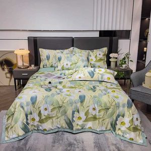 Couvertures d'été fine courtepointe 4pcs Textiles de maison Luxury Luxury Summer Cool Code queen Size Air Climatisation Couette