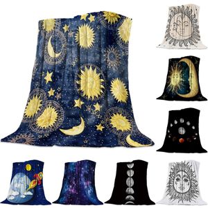 Couvertures Couverture Sun Moon Throw Planet Throws Universe and Sky Navy Coverlet Hypoallergenic Lightweight AllSeason Cosy Cover 230701