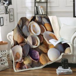 Dekens Sunlight Beach Shell zeester kasjmier deken dekenmeisje meisje sofa zachte pluche voorste sprei quilt drop -schip