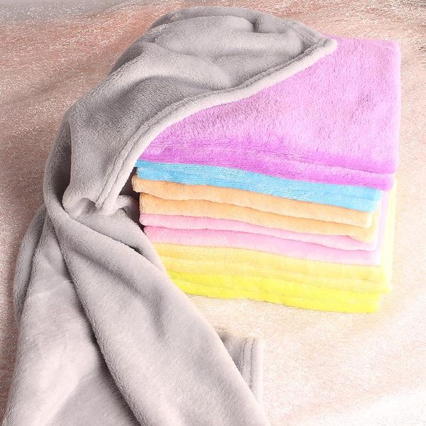 Mantas Súper Suave Coral Fleece Manta Ligera Sólido Rosa Azul Faux Fur Mink Throw Sofá Cubierta Colcha Franela 50 * 70 cm