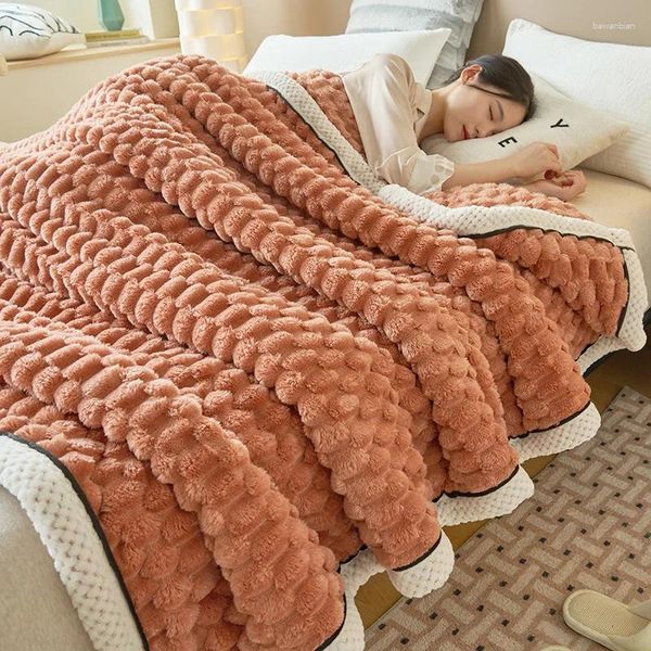 Couvertures couvertures de lit épaissantes super douces pour les adultes enfants à la maison moelleuse corail toison jet canapé couvre-lit king size king size