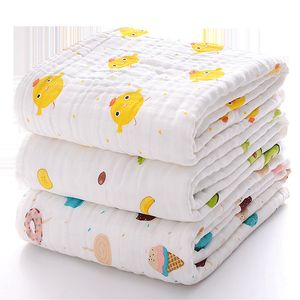 Couvertures emmailloter 110110cm né 4 couches pur coton bain s doux absorbant gaze couette été infantile Swaddle Wrap 230613