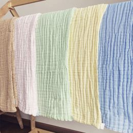 Mantas Pañales 110 CM Born Cotton Toalla de baño Muselina Swaddles Manta para niño niña Infant Burp Cloth Cochecito Cubierta Bebé Pañal 230724