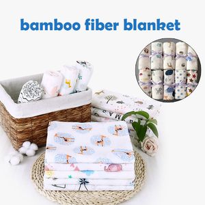 Dekens Swaddling 120120cm Baby Bamboo Fiber Muslin geboren baby zachte swaddles wrap handdoek schaduw gaas wandelwagen deksel 230331