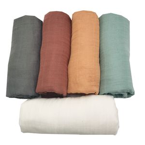 Mantas Swaddling 120120cm Muslin Swaddle 70% algodón de bambú 2 capas baño gasa abrigo saco de dormir cubierta de cochecito pañal de tela 221205