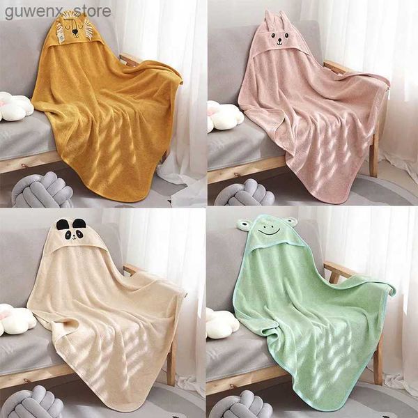 Couvertures emmaillotant 2023 Unisexe Beau peignoir de bain serviette de flanelle Cartoon Cartoon Boy Girl Ultra-Soft Spa Spa Robe Nouveau-Born Cabinet Baby Shower Gift Y240411