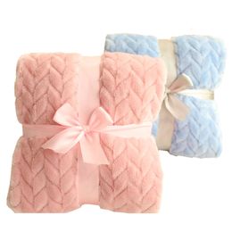 Couvertures Swaddling 3D Fluffy Super Soft Kids Bed Spread Blé Grain Cosy Toddler Literie Quilt Coral Fleece Furry Child 230724