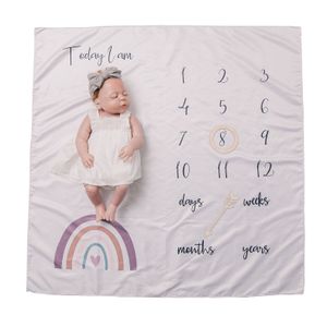 Dekens Swaddling 4 PCSSet geboren mijlpaal flanellen deken baby maandelijkse recordgroei pography props creatieve achtergronddoek 230331