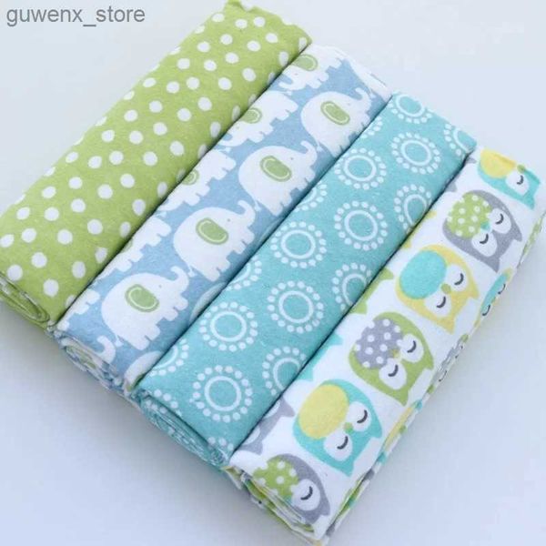 COUVRES SEMBLIGHTS 4PCSPACK 100 COTTON COTTON FANNEL COMMELS SUPERSOFT récepteur de couverture bébé enveloppe nouveau-née 76x76cm Baby Lits Print Blanket Swaddle Y240411U7VDY24