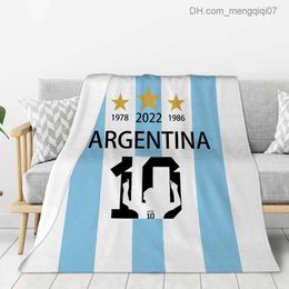 Dekens Inbakeren Argentijnse vlag voetbalelftal Keepsake flanellen bankdeken geschikt voor alle seizoenen Z230809