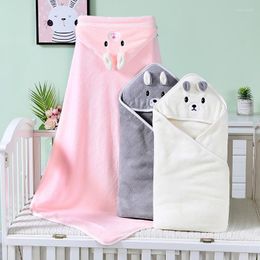 Dekens Swaddling Baby Deken Geboren Hapleed Handdoeken Boy Girl Cartoon Coral Fleece Mousseline Mousseline vaste kleur Peuter Bathrobe Slapen Swaddlblank