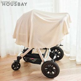 Dekens Swaddling babydeken katoenen gaas dekbed dunne mousseline muslin swaddle outdoor kinderwagen deksel deken met bloemenrand 140*140 cm y240411