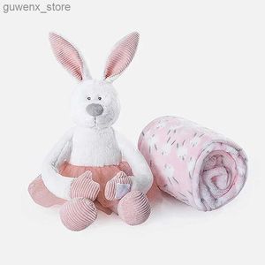 COUVERSES SEMBLADIE BACKET BÉBÉ avec animal en peluche Toyspink Baby Security Sleep Couverture 75 * 100 cm Mouton en peluche avec couvertures en flanelle Y240411