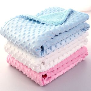 Blankets Swaddling Baby Blankets born Swaddling Thermal Soft Fleece Baby Boy Blanket Solid Baby Girl Bedding Berber Massage Baby Accessories 230311