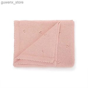 Dekens Swaddling babydekens Super Soft Neworn Infant Babies Baby's Girls Katoen Knit Quilts Covers for Stroller 90*70cm Kinderen Gooien Matsy240417Kfux