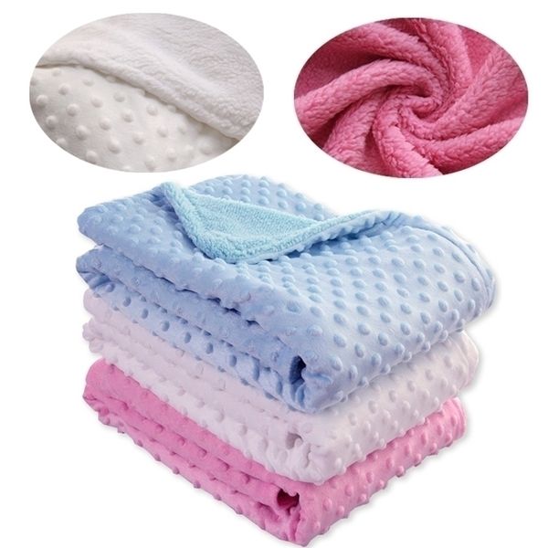 Couvertures emmailloter bébé né couches thermique doux polaire solide ensemble de literie coton couette produits de bain 220920