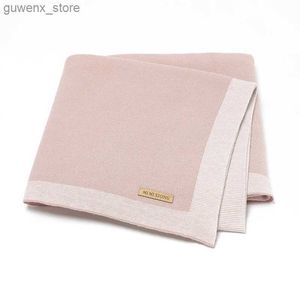 Couvertures émouvantes Baby Cotton Couvertures Softs confortables Tricot NOUVELLES BARNES FILLES DUAL USE Porte-poussette Swaddle Wrap Quilts Covers 100 * 80cm Mat à lancement Y240411