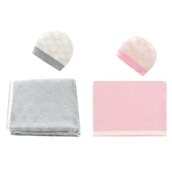 Couvertures Swaddling Bébé Coton Chapeau Garçon Fille Enfants Luxe Tricoté Jacquard Enfants Designer Voiture Climatiseur Couverture Matelas Carria Dhixt