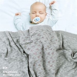 Dekens Inbakeren Baby Gebreid Katoen Zomerspullen Voor Borns Inbakeren Wandelwagen Kleding Cobertor Infantil Wrap Maandelijks Kinderdekbed 221103