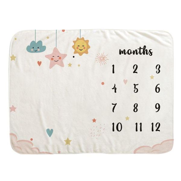 Mantas Swaddling Baby Monthly Record Growth Milestone Manta Cloud Star Patten Pography Props 3XUC