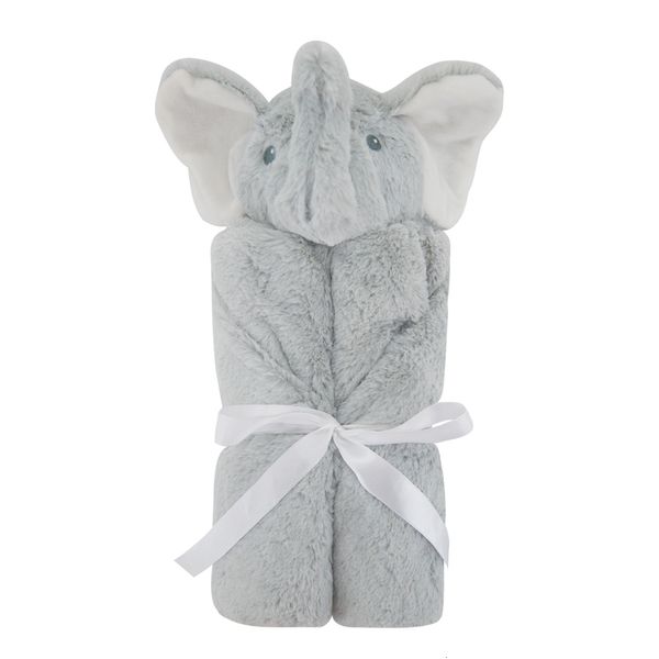 Couvertures emmailloter bébé couvertures en peluche poussette couette hiver né drap de lit gris éléphants enfant garçon fille lange d'emmaillotage Cobertor Infantil couette 230603