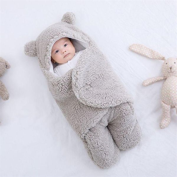 Mantas Swaddling Bebé Saco de dormir Ultra-Suave Fluffy Fleece Born Sleepsack Manta Infantil Niños Niñas Ropa Durmiendo Vivero W212O