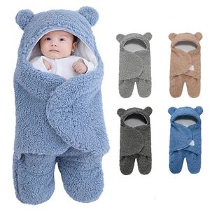 Mantas Pañales Saco de dormir para bebés UltraSoft Fluffy Fleece nacido Manta de recepción Infant Boys Girls Ropa Sleep Nursery Wrap Swaddle 230613