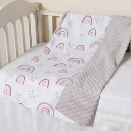 Dekens Swaddling Baby Unisex geboren Dikke Super zachte comfortabele regenboog voor peuter kwekerijbed