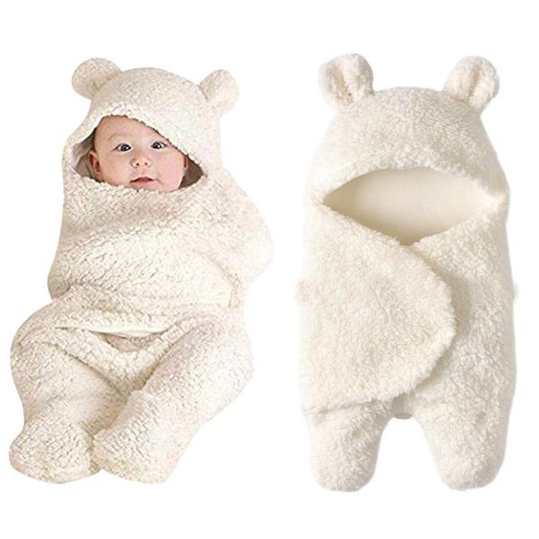 Couvertures Emmailloter Né Bébé Mignon Coton Recevoir Blanc Dormir Multi-usage Grande Couche Couverture Infant Wrap Hiver Garçon Fille Swaddle