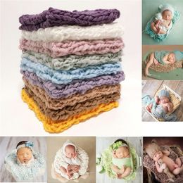 Couvertures emmaillotage né pographie accessoires couverture Crochet bébé Po Shoot panier accessoires pographie Studio 230919